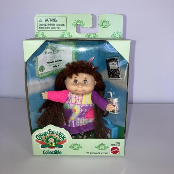 Cabbage Patch Kids Other - VINTAGE 1995 Cabbage Patch Kids 5” Mini Doll Brown Hair Brown Eyes NEW in Box